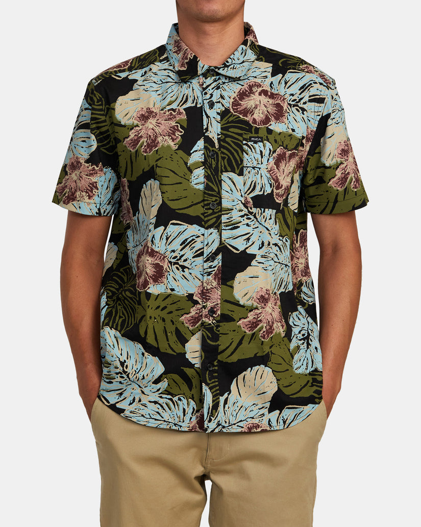 Monstera 2.0 Short Sleeve Shirt - Black