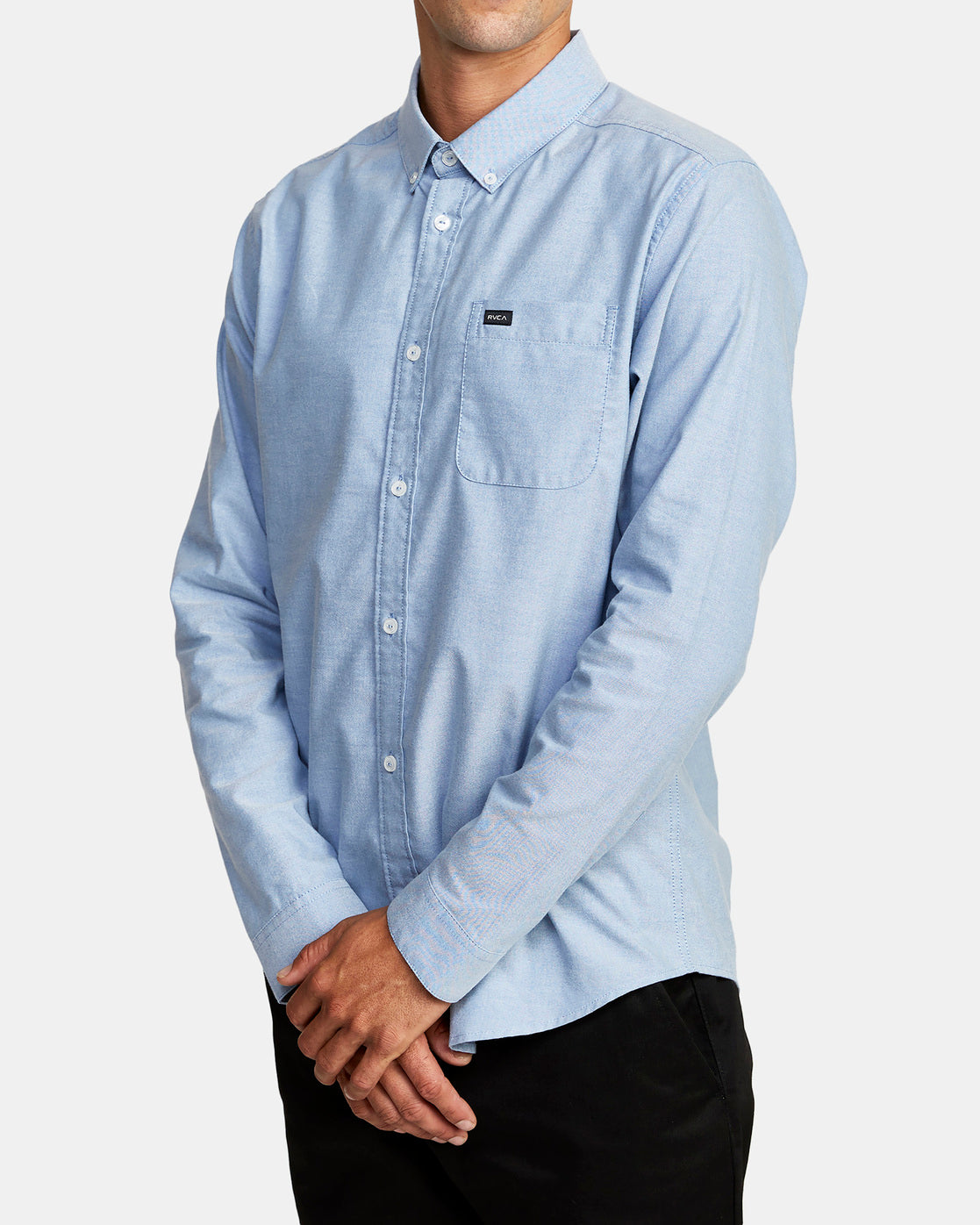 Thatll Do Stretch Long Sleeve Shirt - Oxford Blue