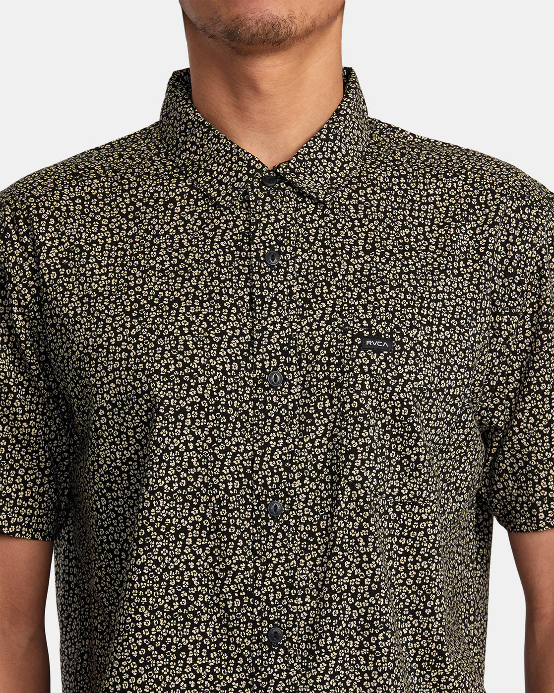 Morning Glory Short Sleeve Woven Shirt - Black