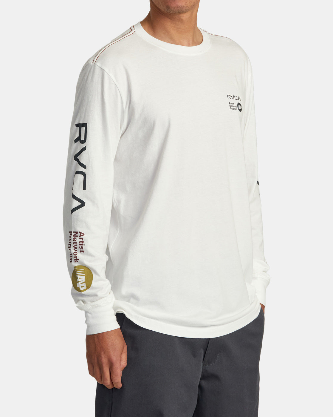 Rvca white long store sleeve