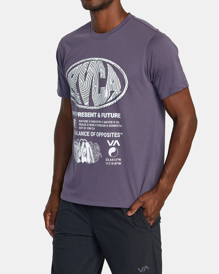 RVCA Laminate T-Shirt - Gray Purple