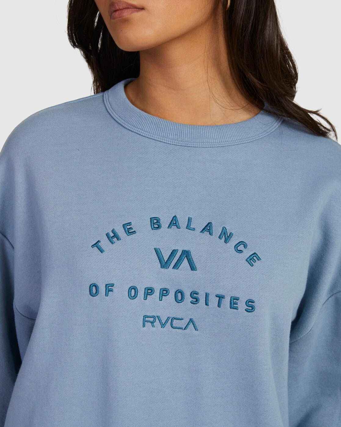 Bold Vintage Crew Neck Sweatshirt - Ice Blue