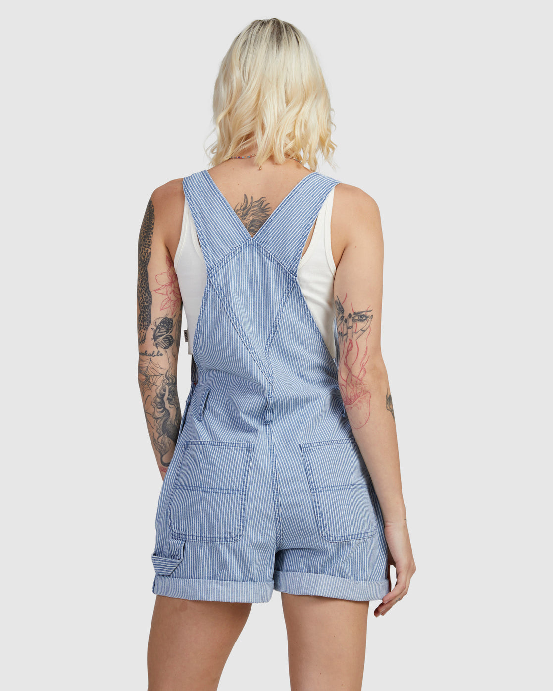 Buy Women Blue Denim V-Neck Shorts Dungaree Online at Sassafras
