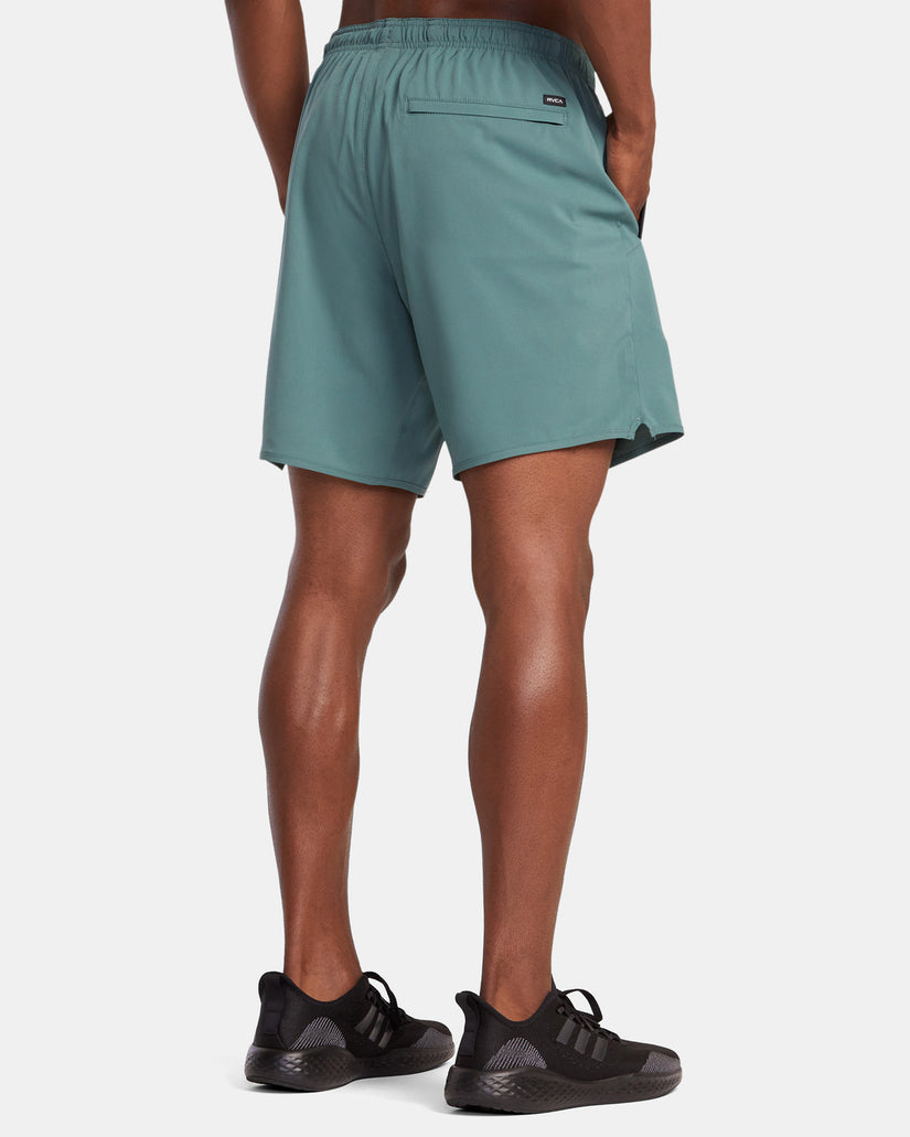 Yogger Stretch Elastic Waist Shorts 17" - Pine Grey