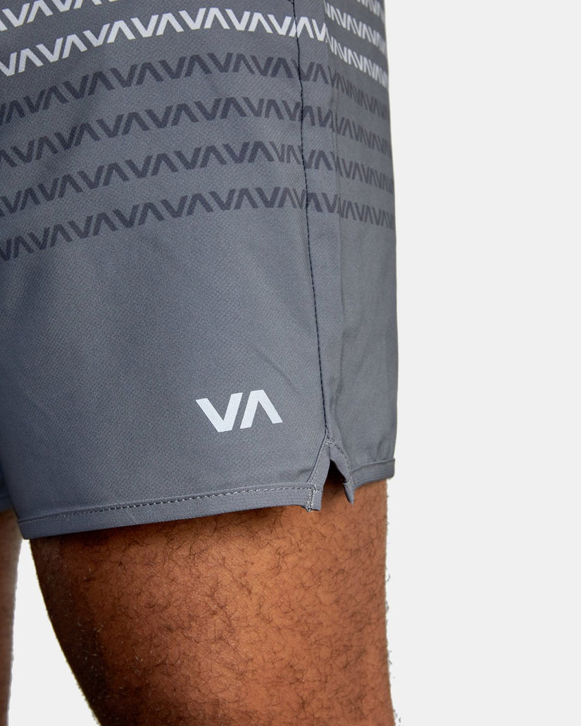 Yogger Stretch Elastic Waist Shorts 17" - Va Stripe Smoke