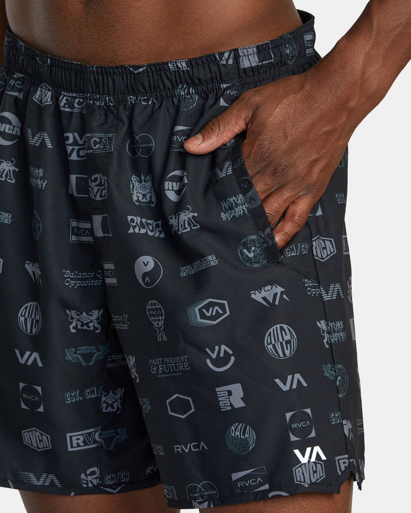 Yogger Stretch Elastic Waist Shorts 17" - Arena