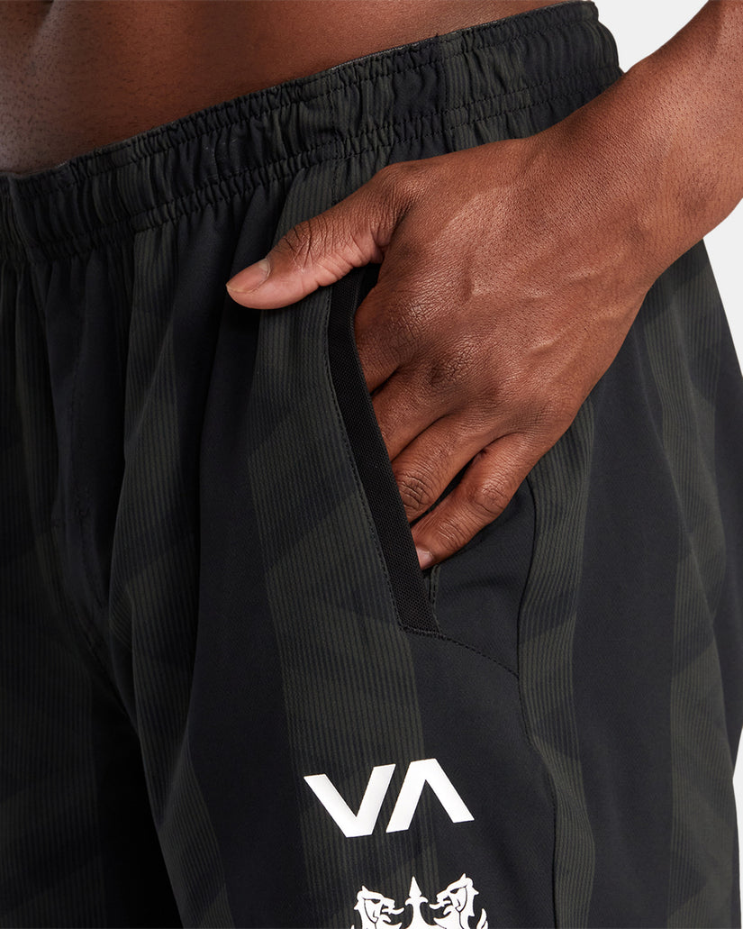 Yogger Stretch Elastic Waist Shorts 17" - RVCA Blur Stripe