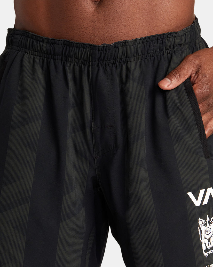Yogger Stretch Elastic Waist Shorts 17" - RVCA Blur Stripe