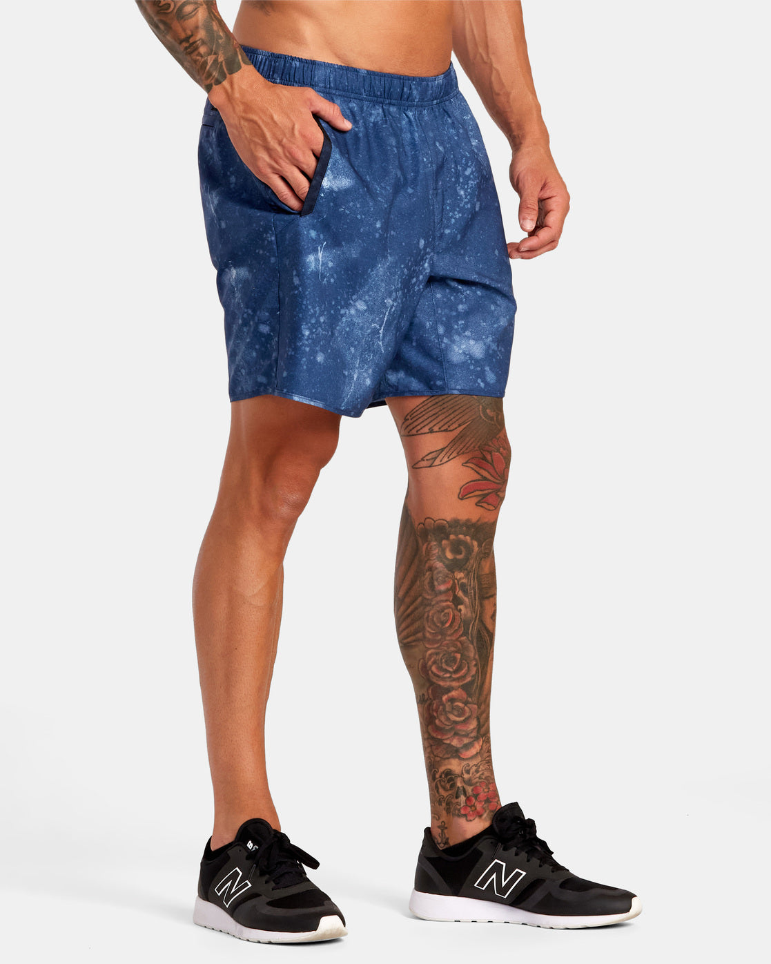 Yogger IV Elastic Waist Shorts 17 - Indigo Tie Dye